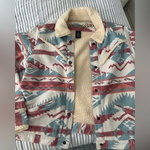 Wrangler Retro Womens Aztec Sherpa Lined Jacket